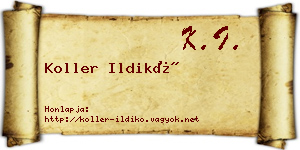 Koller Ildikó névjegykártya